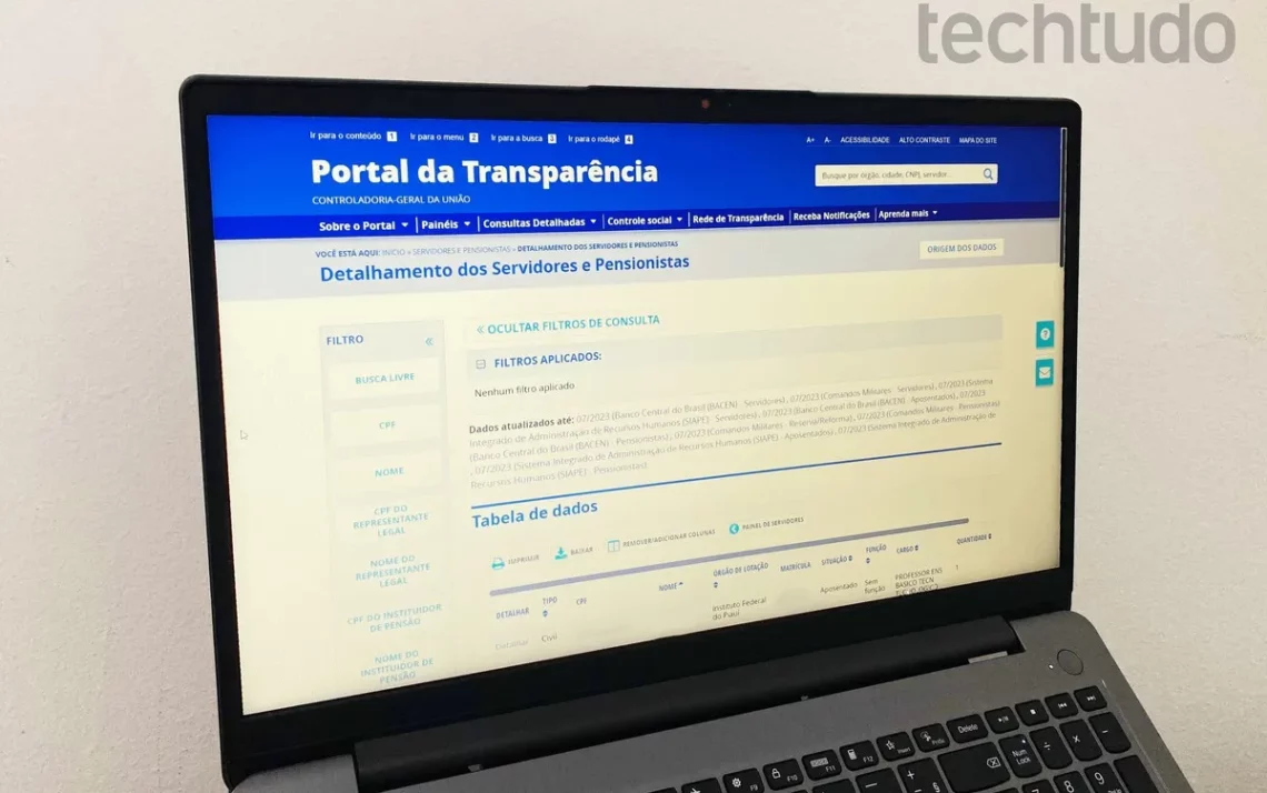 site da transparência, plataforma da transparência, ferramenta da transparência;