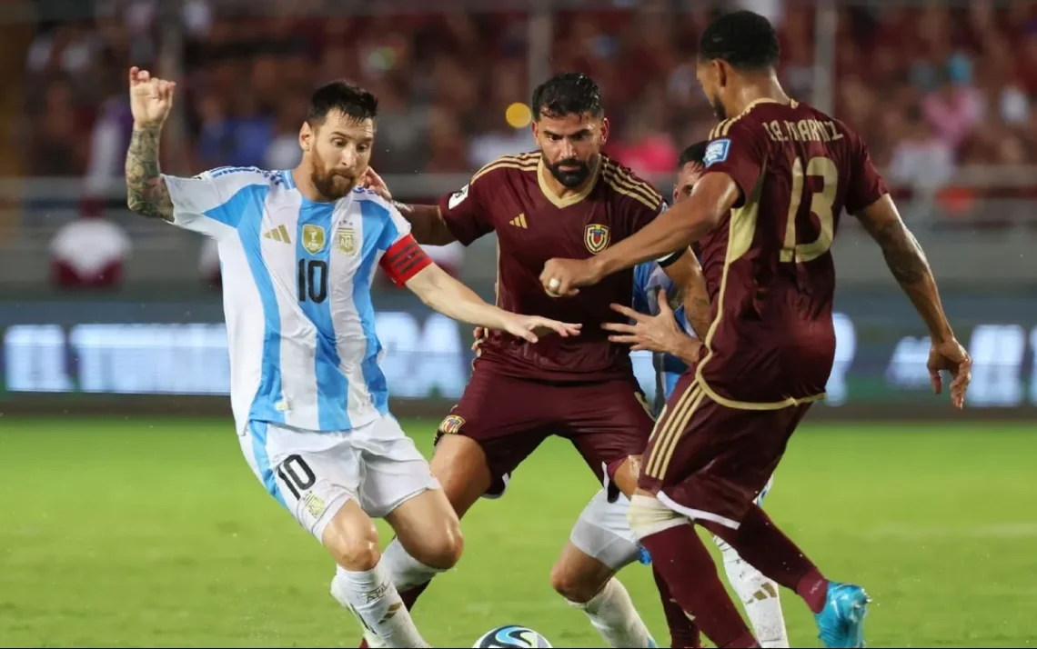 Messi passa em branco, Argentina só empata com a Venezuela, mas segue na liderança das eliminatórias - Foto: @ ESPN - Todos os direitos: @ ESPN